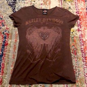 Brown Harley Davidson Tee - Size Medium